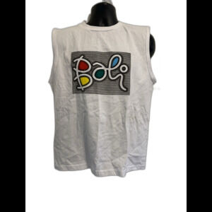 Krisna Bali T-shirt Size Large Tribal Design Sleeveless Graphic Print‎